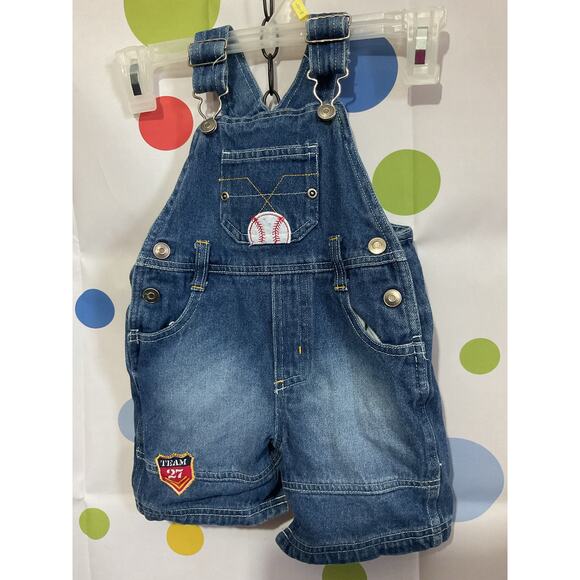 Kid Connection Size 12 M Denim Overalls Baseball - Picture 10 of 10